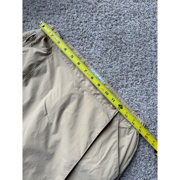 LLBean Women Tan Cargo Skort Skirt Shorts Size M Reg Elastic Waist Zip Pockets - Picture 8 of 8